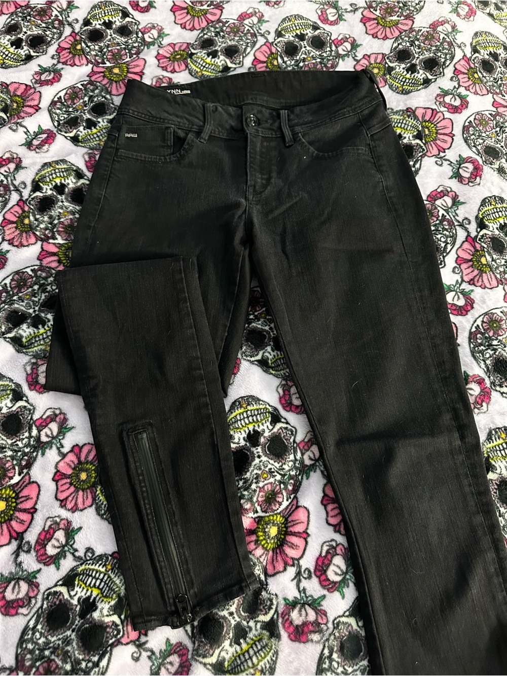G-Star Black Skinny Jeans with Ankle Zip